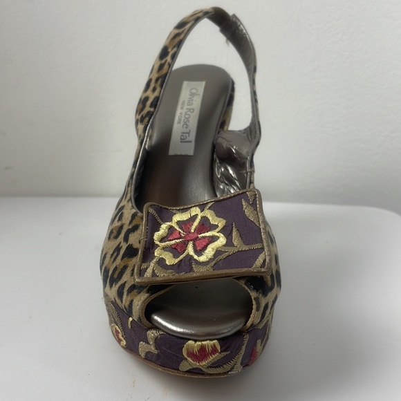 Olivia Rose Tal Floral Leopard Platform heel Size 38 - Picture 5 of 17